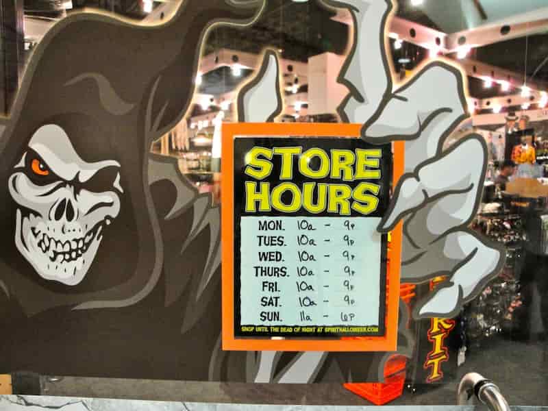 Spirit store hours of operation